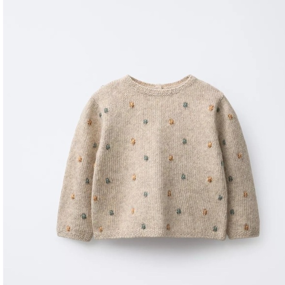 Zara Other - NWOT Zara Baby Bobble Knit Sweater Gray , size 1-3 months